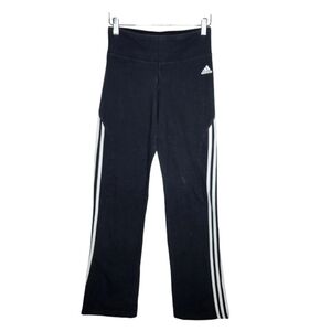 Adidas Black 3 Stripe Climate Slim Yoga Gym Leggings Stretchy Pants Size Small